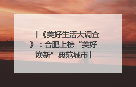 《美好生活大调查》：合肥上榜“美好焕新”典范城市