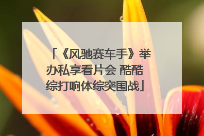 《风驰赛车手》举办私享看片会 酷酷综打响体综突围战