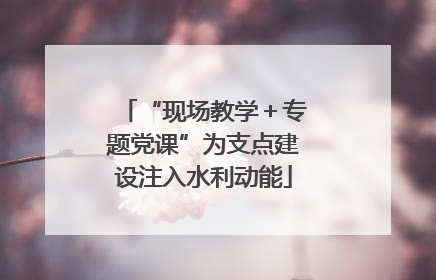 “现场教学＋专题党课”为支点建设注入水利动能