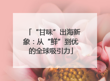 “甘味”出海新象：从“鲜”到优的全球吸引力