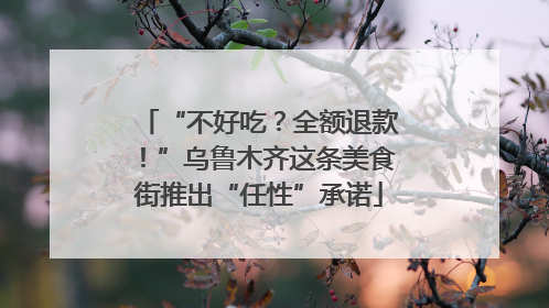 “不好吃？全额退款！”乌鲁木齐这条美食街推出“任性”承诺