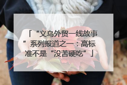 “义乌外贸一线故事”系列报道之一：高标准不是“没苦硬吃”