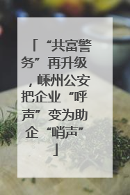“共富警务”再升级，嵊州公安把企业“呼声”变为助企“哨声”