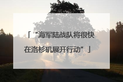 “海军陆战队将很快在洛杉矶展开行动”