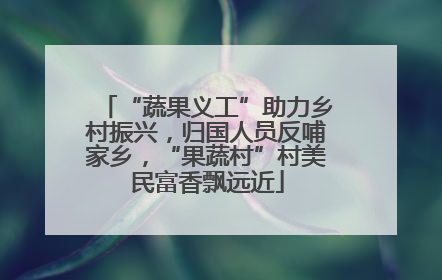 “蔬果义工”助力乡村振兴，归国人员反哺家乡，“果蔬村”村美民富香飘远近
