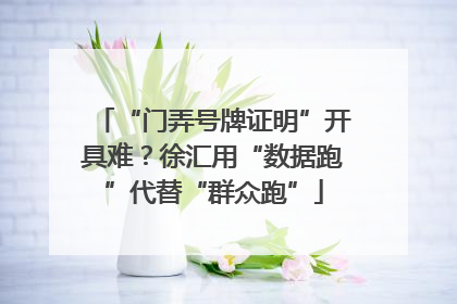 “门弄号牌证明”开具难？徐汇用“数据跑”代替“群众跑”