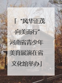 “风华正茂·向美而行”河南省青少年美育展演在省文化馆举办