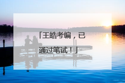 王皓考编，已通过笔试！
