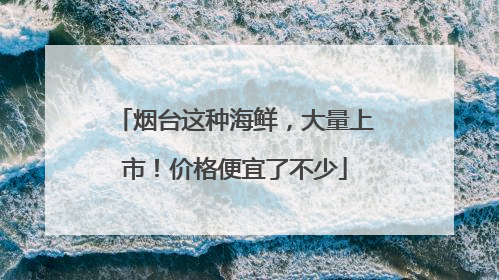 烟台这种海鲜，大量上市！价格便宜了不少