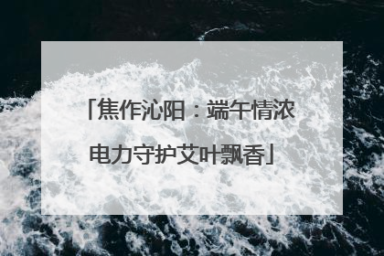 焦作沁阳：端午情浓 电力守护艾叶飘香