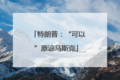 特朗普：“可以”原谅马斯克