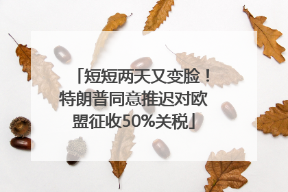 短短两天又变脸！特朗普同意推迟对欧盟征收50%关税