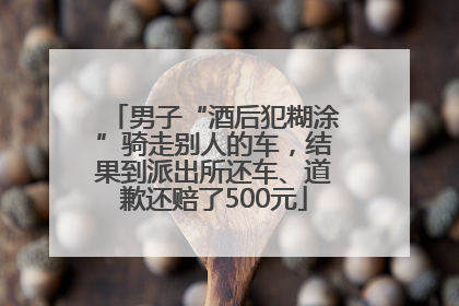 男子“酒后犯糊涂”骑走别人的车，结果到派出所还车、道歉还赔了500元