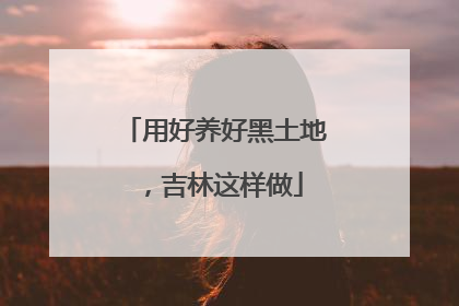 用好养好黑土地，吉林这样做
