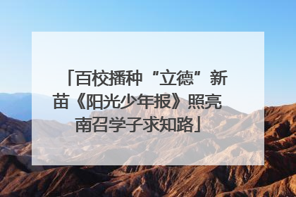 百校播种“立德”新苗《阳光少年报》照亮南召学子求知路