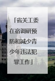 省关工委在宿调研预防和减少青少年违法犯罪工作