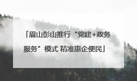 眉山彭山推行“党建+政务服务”模式 精准惠企便民