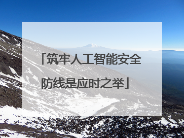 筑牢人工智能安全防线是应时之举