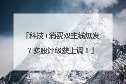 科技+消费双主线爆发？多股评级获上调！