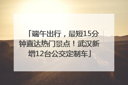 端午出行，最短15分钟直达热门景点！武汉新增12台公交定制车