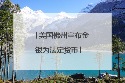 美国佛州宣布金银为法定货币