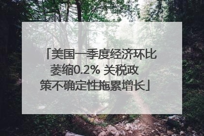 美国一季度经济环比萎缩0.2% 关税政策不确定性拖累增长