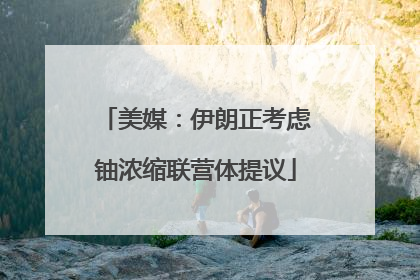 美媒：伊朗正考虑铀浓缩联营体提议