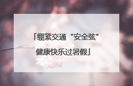绷紧交通“安全弦” 健康快乐过暑假