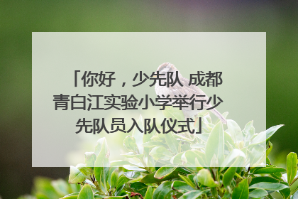 你好，少先队 成都青白江实验小学举行少先队员入队仪式