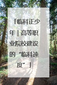 临科正少年｜高等职业院校建设的“临科速度”