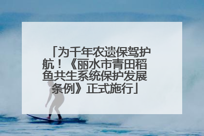 为千年农遗保驾护航！《丽水市青田稻鱼共生系统保护发展条例》正式施行