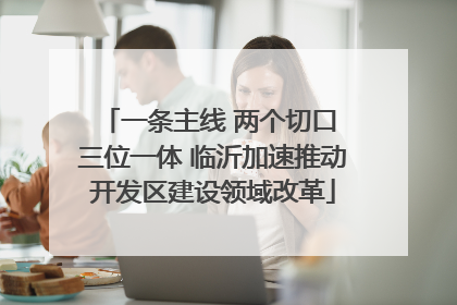 一条主线 两个切口 三位一体 临沂加速推动开发区建设领域改革