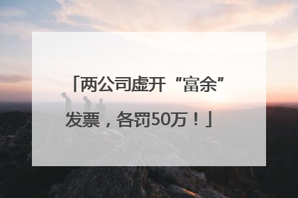 两公司虚开“富余”发票，各罚50万！