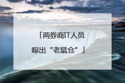两券商IT人员曝出“老鼠仓”