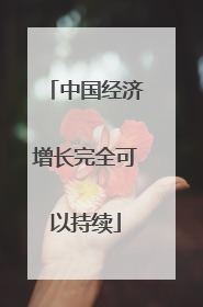 中国经济增长完全可以持续