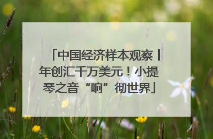 中国经济样本观察丨年创汇千万美元！小提琴之音“响”彻世界