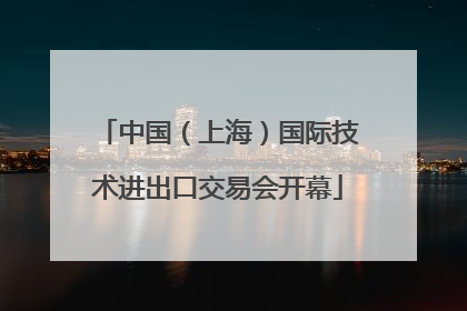 中国（上海）国际技术进出口交易会开幕