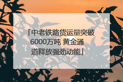 中老铁路货运量突破6000万吨 黄金通道释放强劲动能