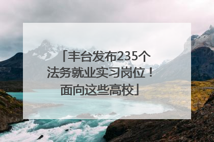 丰台发布235个法务就业实习岗位！面向这些高校