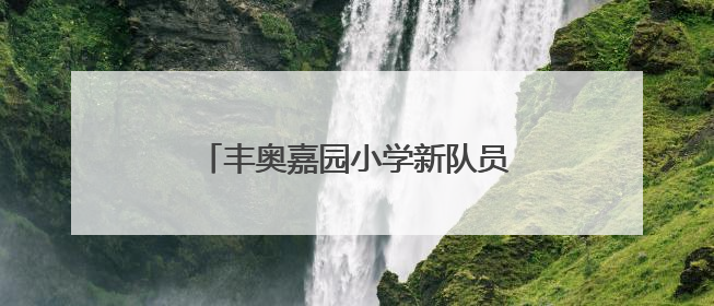 丰奥嘉园小学新队员入队仪式：82名少年开启红领巾逐梦之旅