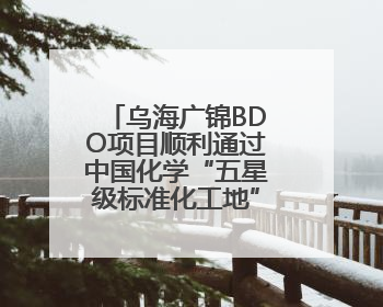乌海广锦BDO项目顺利通过中国化学“五星级标准化工地”现场初评