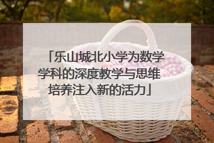 乐山城北小学为数学学科的深度教学与思维培养注入新的活力