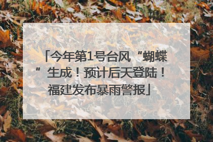 今年第1号台风“蝴蝶”生成！预计后天登陆！福建发布暴雨警报