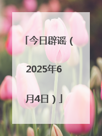 今日辟谣（2025年6月4日）