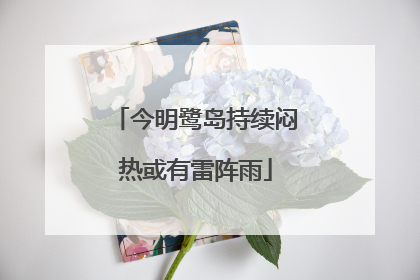 今明鹭岛持续闷热或有雷阵雨