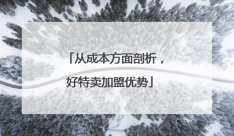 从成本方面剖析，好特卖加盟优势