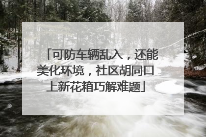 可防车辆乱入，还能美化环境，社区胡同口上新花箱巧解难题