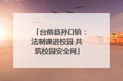 台前县孙口镇：法制课进校园 共筑校园安全网