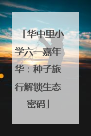 华中里小学六一嘉年华：种子旅行解锁生态密码