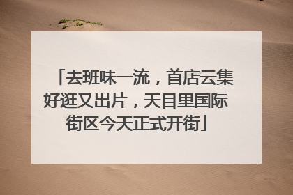 去班味一流，首店云集好逛又出片，天目里国际街区今天正式开街